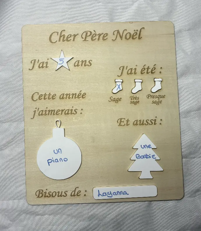 Panneau lettre au Père Noël